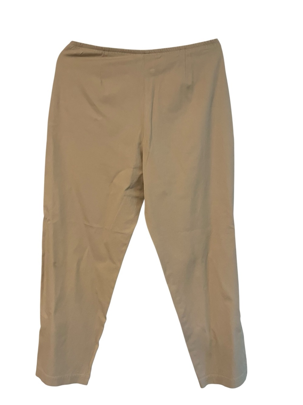 Eileen Fisher Slim Ankle Pant Khaki side zip Cotton/Spandex Women's Size Small